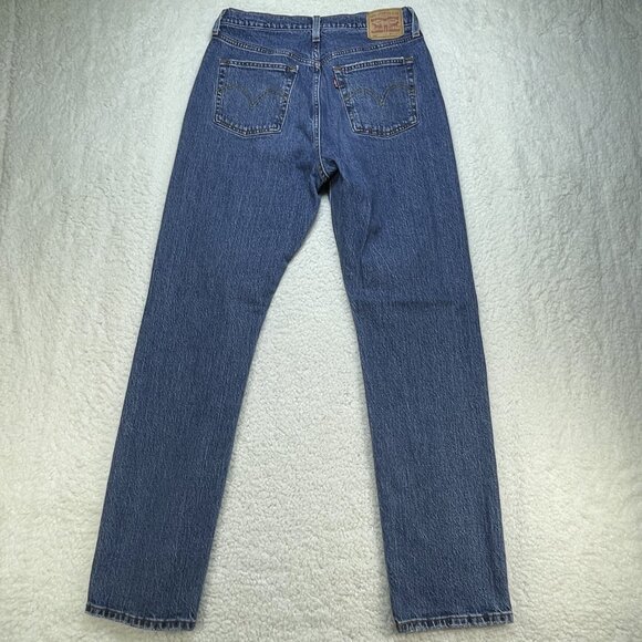 Levis 501 Jeans Womens 29x32 Blue Original Fit Button Fly Straight Leg High Rise - Picture 3 of 13